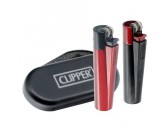 Зажигалка Clipper Metal By кремниевая, Бордовый металлик & Черный (арт.CM0S110)