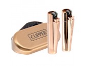Зажигалка Clipper Metal By кремниевая, Розовое Золото (арт.CM0S057)